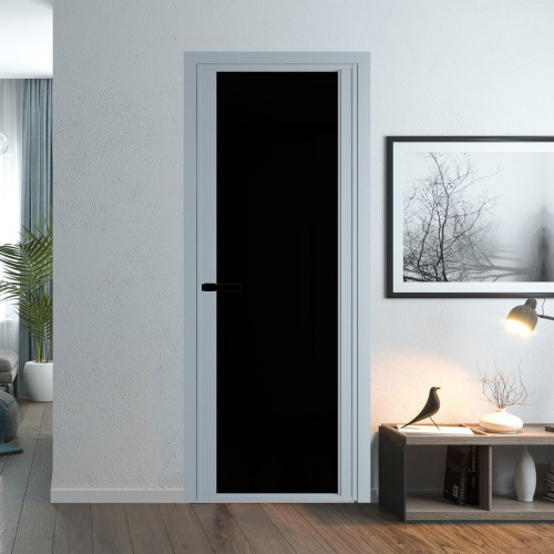 Межкомнатная дверь ProfilDoors 2 AGP Триплекс черный профиль Серебро