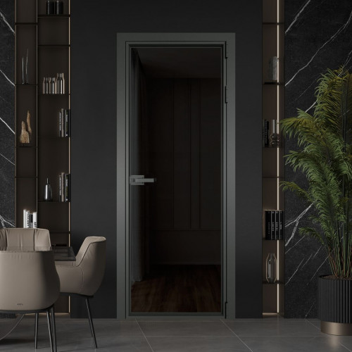 Межкомнатная дверь ProfilDoors 1 AV Черное тонированное профиль Деорэ