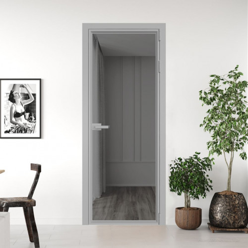 Межкомнатная дверь ProfilDoors 1 AV.O Комфорт серый профиль Серебро