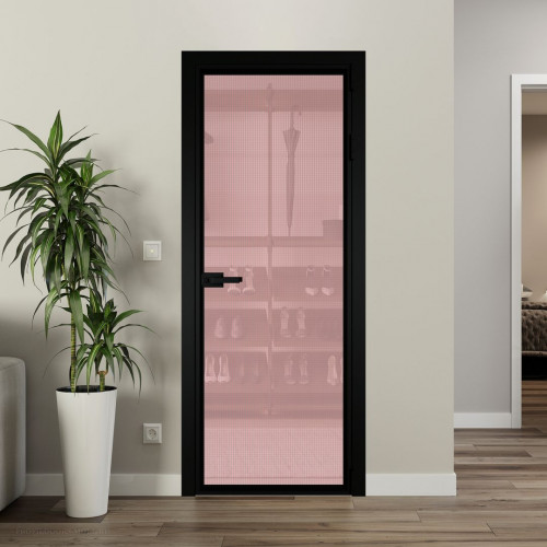 Межкомнатная дверь ProfilDoors 1 AV.O Кризет розовое профиль Черный матовый
