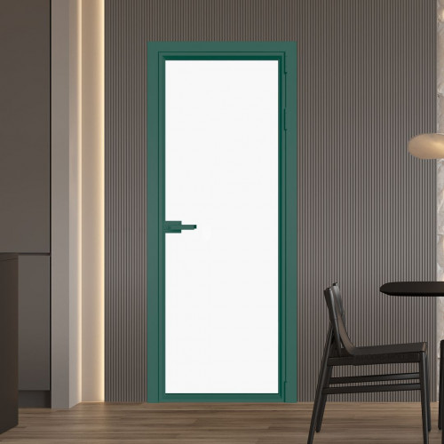 Межкомнатная дверь ProfilDoors 1 AV Монохром белый просветленный триплекс профиль Зеленый воск