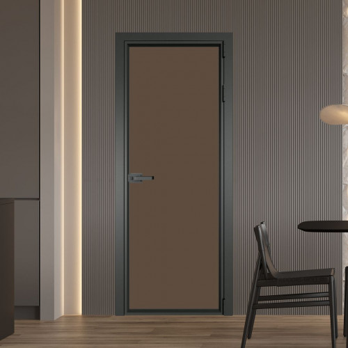 Межкомнатная дверь ProfilDoors 1 AV Монохром гляссе триплекс профиль Серая ночь