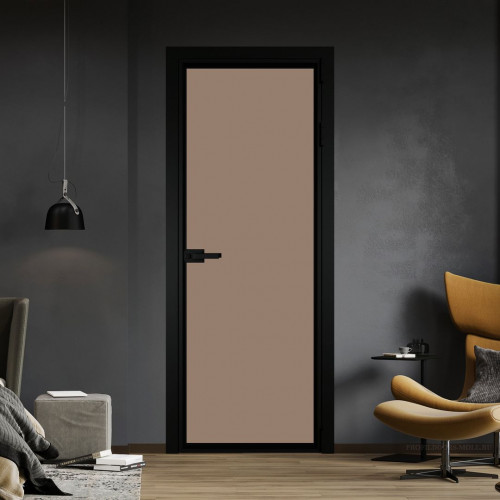 Межкомнатная дверь ProfilDoors 1 AV Монохром капучино триплекс профиль Черный матовый
