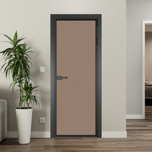 Межкомнатная дверь ProfilDoors 1 AV Монохром капучино триплекс профиль Серая ночь