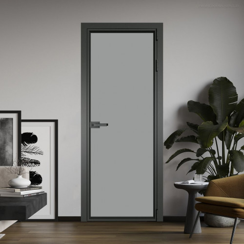 Межкомнатная дверь ProfilDoors 1 AV Монохром серый триплекс профиль Серая ночь