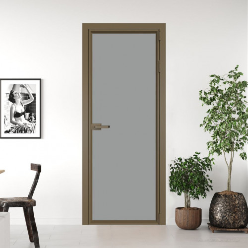 Межкомнатная дверь ProfilDoors 1 AV.O Монохром серый триплекс профиль Шампань