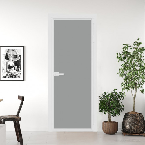 Межкомнатная дверь ProfilDoors 1 AV Монохром серый триплекс профиль Вайт