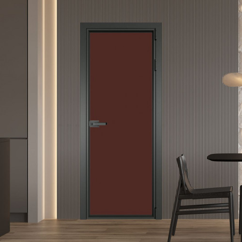 Межкомнатная дверь ProfilDoors 1 AV Монохром шоколад триплекс профиль Серая ночь