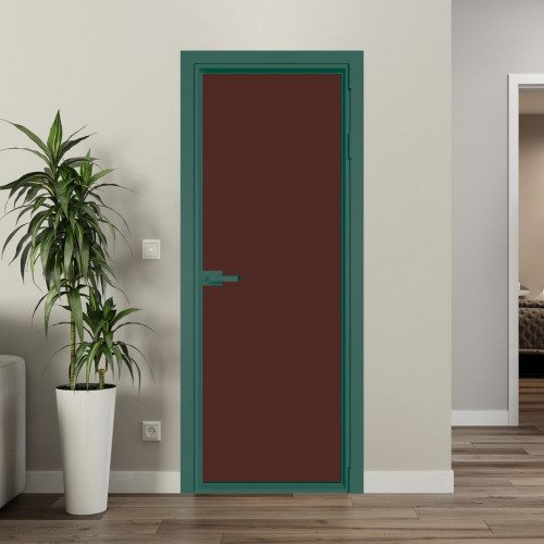Межкомнатная дверь ProfilDoors 1 AV Монохром шоколад триплекс профиль Зеленый воск