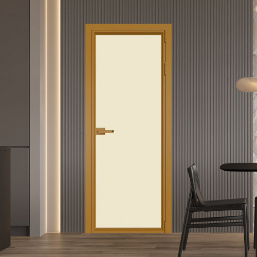 Межкомнатная дверь ProfilDoors 1 AV Монохром жемчуг триплекс профиль Золото