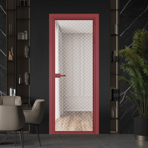 Межкомнатная дверь ProfilDoors 1 AV Ромб белый профиль Красный антрацит