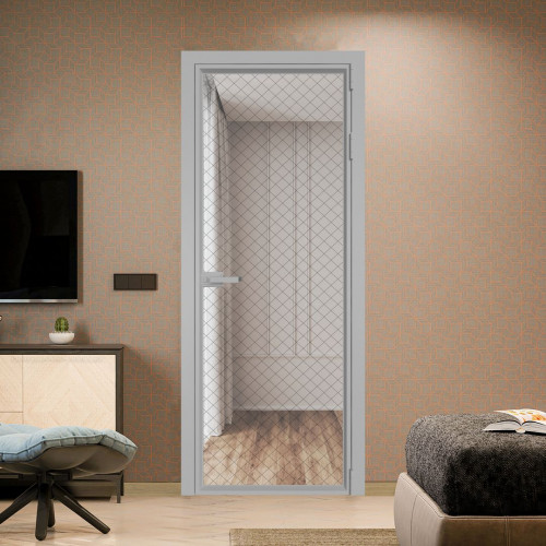 Межкомнатная дверь ProfilDoors 1 AV Ромб черный профиль Серебро
