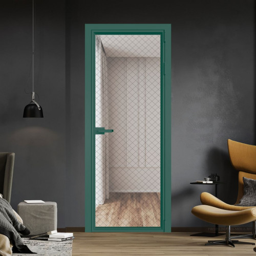Межкомнатная дверь ProfilDoors 1 AV Ромб черный профиль Зеленый воск