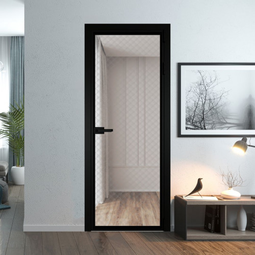 Межкомнатная дверь ProfilDoors 1 AV Ромб серебро профиль Черный матовый