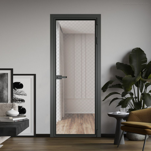 Межкомнатная дверь ProfilDoors 1 AV Ромб серебро профиль Серая ночь
