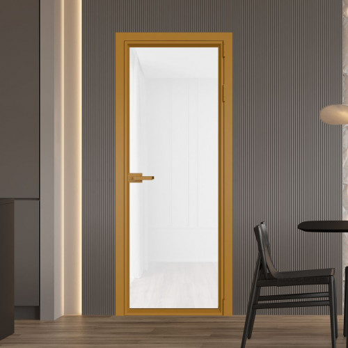 Межкомнатная дверь ProfilDoors 1 AV.O Триплекс белый профиль Золото