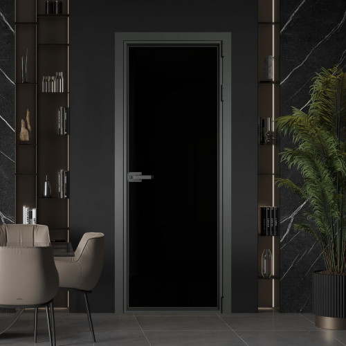 Межкомнатная дверь ProfilDoors 1 AV Триплекс черный профиль Деорэ