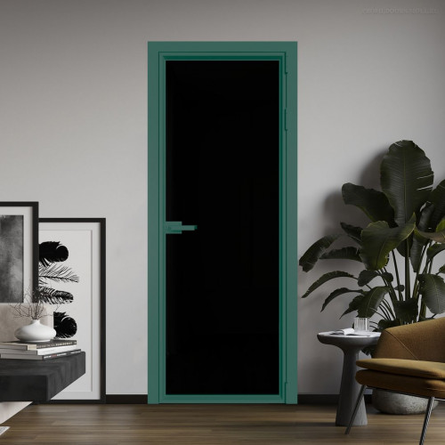 Межкомнатная дверь ProfilDoors 1 AV Триплекс черный профиль Зеленый воск