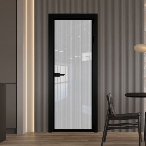Межкомнатная дверь ProfilDoors 1 AV.O Узор Страйп профиль Черный матовый