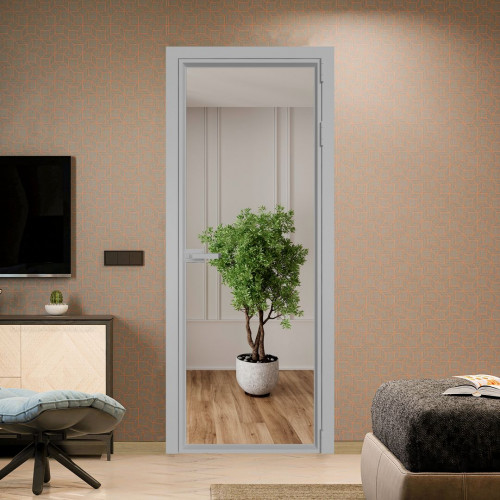 Межкомнатная дверь ProfilDoors 1 AV Зеркало профиль Серебро