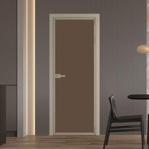 Межкомнатная дверь ProfilDoors 1 AX Монохром гляссе триплекс профиль Никель матовый