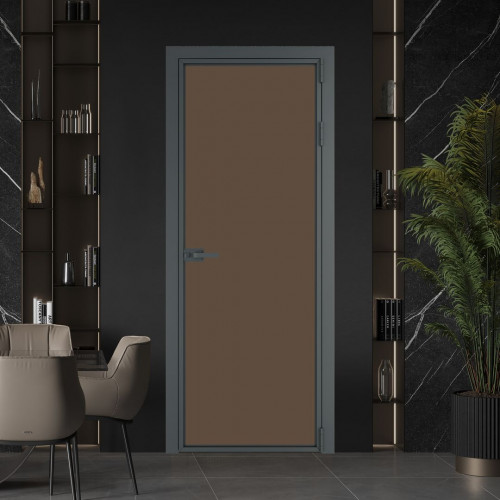Межкомнатная дверь ProfilDoors 1 AX Монохром гляссе триплекс профиль Серая ночь