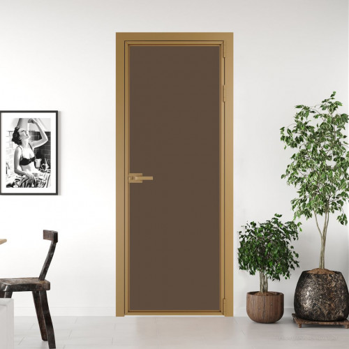 Межкомнатная дверь ProfilDoors 1 AX Монохром гляссе триплекс профиль Золото
