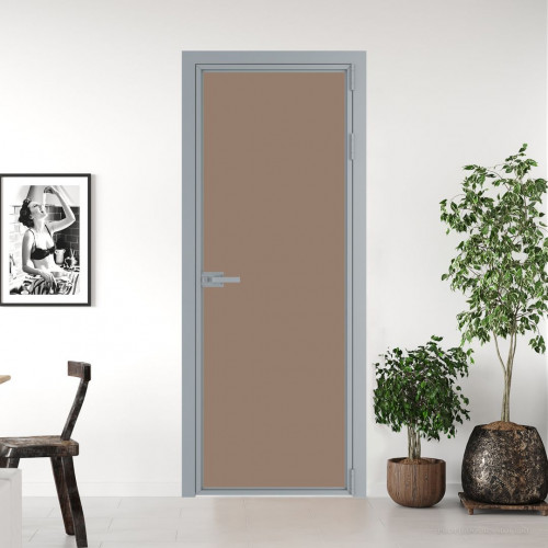 Межкомнатная дверь ProfilDoors 1 AX Монохром капучино триплекс профиль Серебро