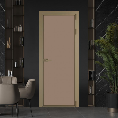 Межкомнатная дверь ProfilDoors 1 AX Монохром капучино триплекс профиль Шампань