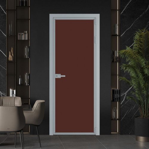 Межкомнатная дверь ProfilDoors 1 AX Монохром шоколад триплекс профиль Серебро