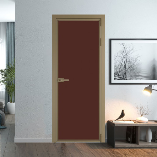 Межкомнатная дверь ProfilDoors 1 AX Монохром шоколад триплекс профиль Шампань