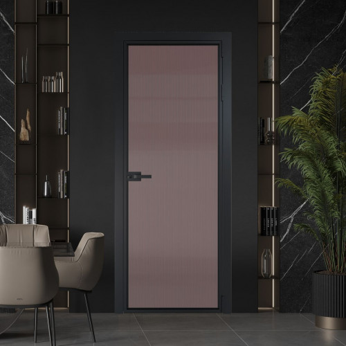 Межкомнатная дверь ProfilDoors 1 AX Мору розовое профиль Черный матовый