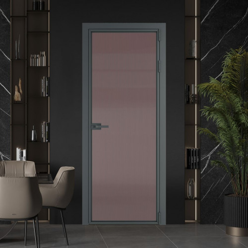 Межкомнатная дверь ProfilDoors 1 AX Мору розовое профиль Серая ночь