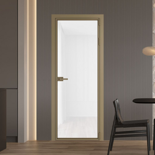Межкомнатная дверь ProfilDoors 1 AX Триплекс белый профиль Шампань