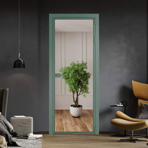 Межкомнатная дверь ProfilDoors 1 AX.O Зеркало профиль Зеленый воск