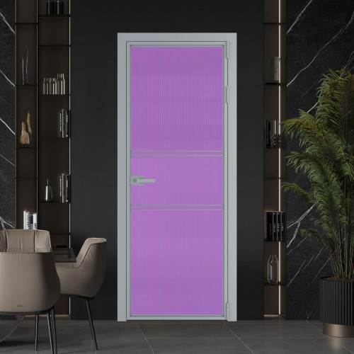 Межкомнатная дверь ProfilDoors 2 AX Кризет фиолетовое профиль Серебро