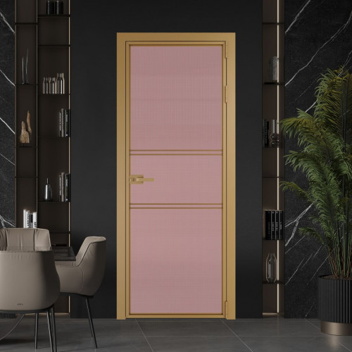 Межкомнатная дверь ProfilDoors 2 AX Кризет розовое профиль Золото