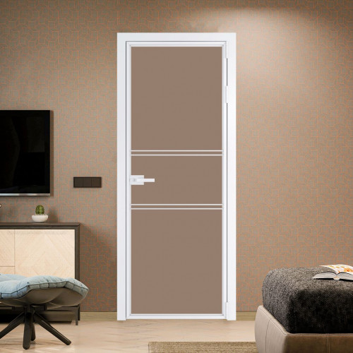 Межкомнатная дверь ProfilDoors 2 AX Монохром капучино триплекс профиль Вайт