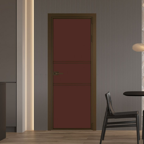 Межкомнатная дверь ProfilDoors 2 AX Монохром шоколад триплекс профиль Деорэ