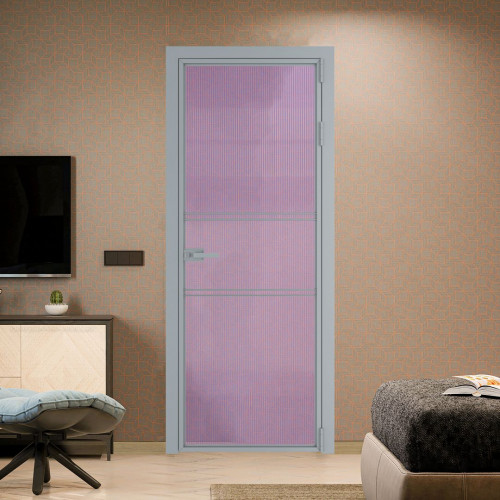 Межкомнатная дверь ProfilDoors 2 AX Мору фиолетовое профиль Серебро