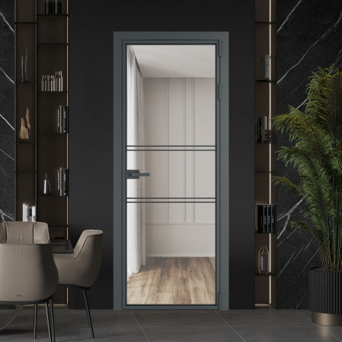 Межкомнатная дверь ProfilDoors 2 AX Прозрачное профиль Серая ночь