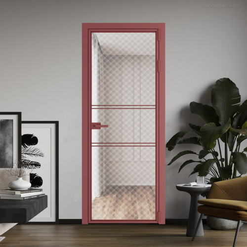 Межкомнатная дверь ProfilDoors 2 AX.O Ромб белый профиль Красный антрацит
