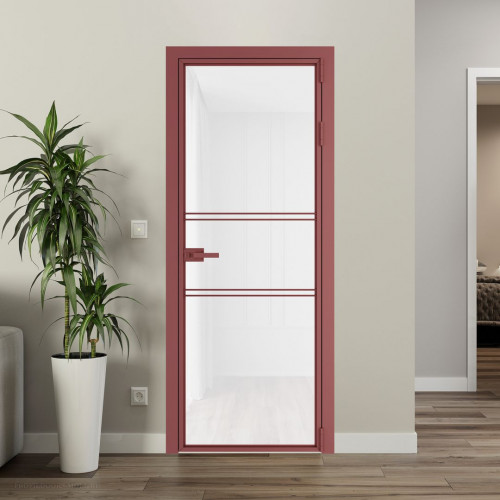 Межкомнатная дверь ProfilDoors 2 AX.O Триплекс белый профиль Красный антрацит