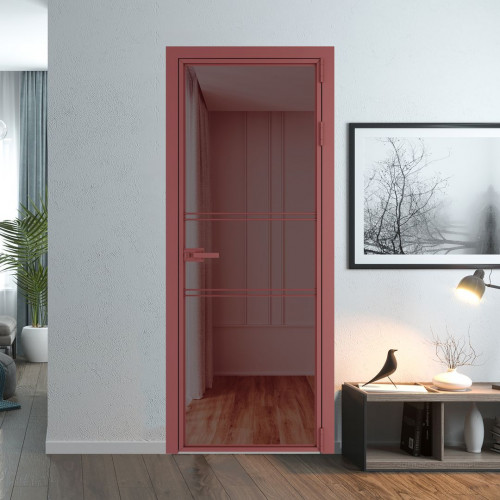 Межкомнатная дверь ProfilDoors 2 AX Золотистая бронза профиль Красный антрацит