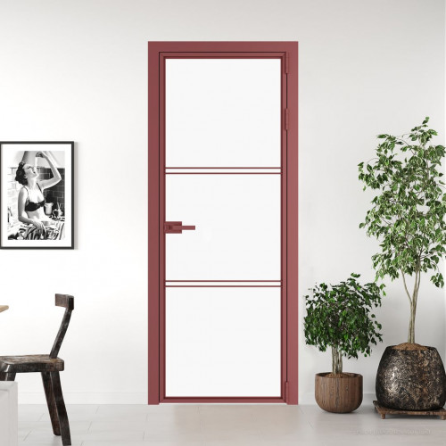 Межкомнатная дверь ProfilDoors 3 AX Монохром белый просветленный триплекс профиль Красный антрацит