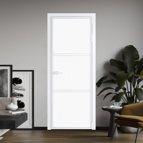 Межкомнатная дверь ProfilDoors 3 AX.O Монохром белый просветленный триплекс профиль Вайт