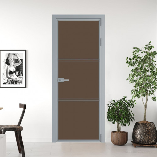 Межкомнатная дверь ProfilDoors 3 AX Монохром гляссе триплекс профиль Серебро