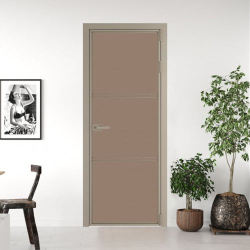 Межкомнатная дверь ProfilDoors 3 AX Монохром капучино триплекс профиль Никель матовый