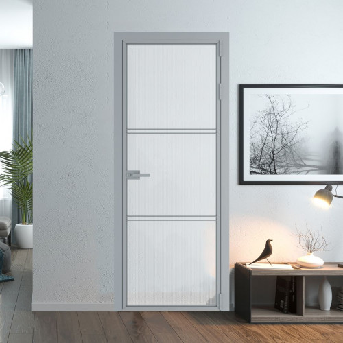 Межкомнатная дверь ProfilDoors 3 AX.O Мору двухстороннее белое профиль Серебро