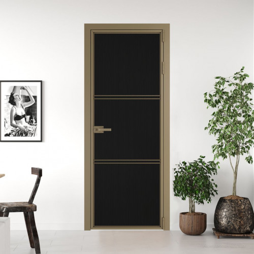 Межкомнатная дверь ProfilDoors 3 AX.O Мору двухстороннее черное профиль Шампань